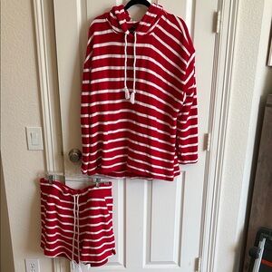 Talbot’s Red and White Striped Women’s Loungewear Set